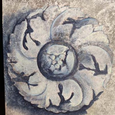 Une rosace comme motif, travailler les motifs est la spécialité de Marie de la Grange aux Papillons.